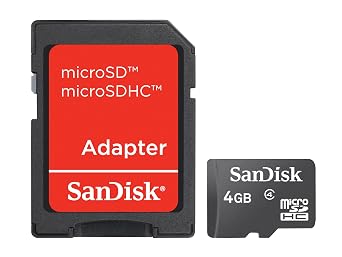 SanDisk 4 GB Mobile microSDHC Flash Memory Card with Adapter SDSDQ-004G-AFFP-A