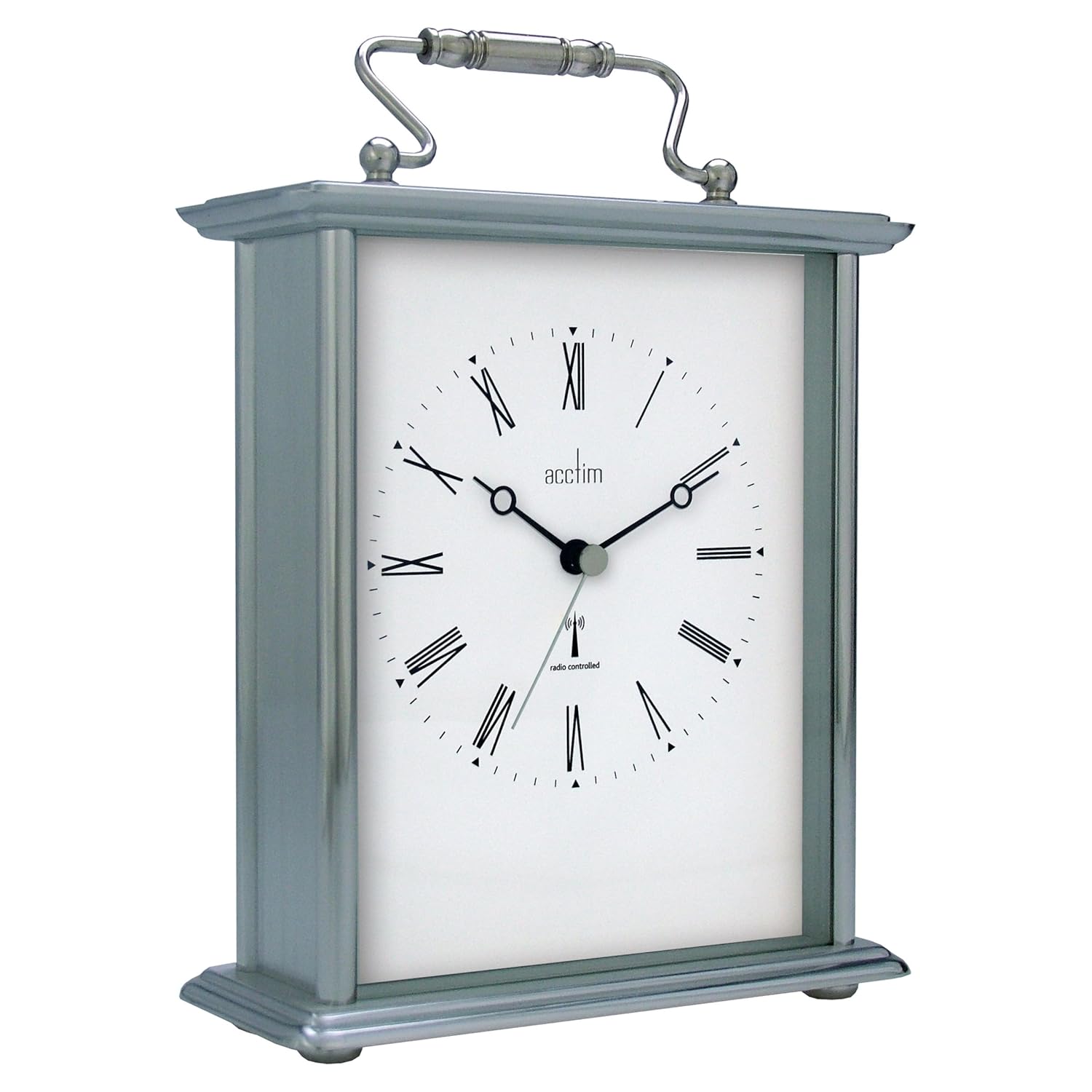 Acctim 77077 Middleton Mantel Silver Carriage Clock Radio Controlled