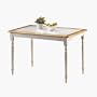 Boraam 30" x 45" Tile Top Wood Dining Table in White and Natural