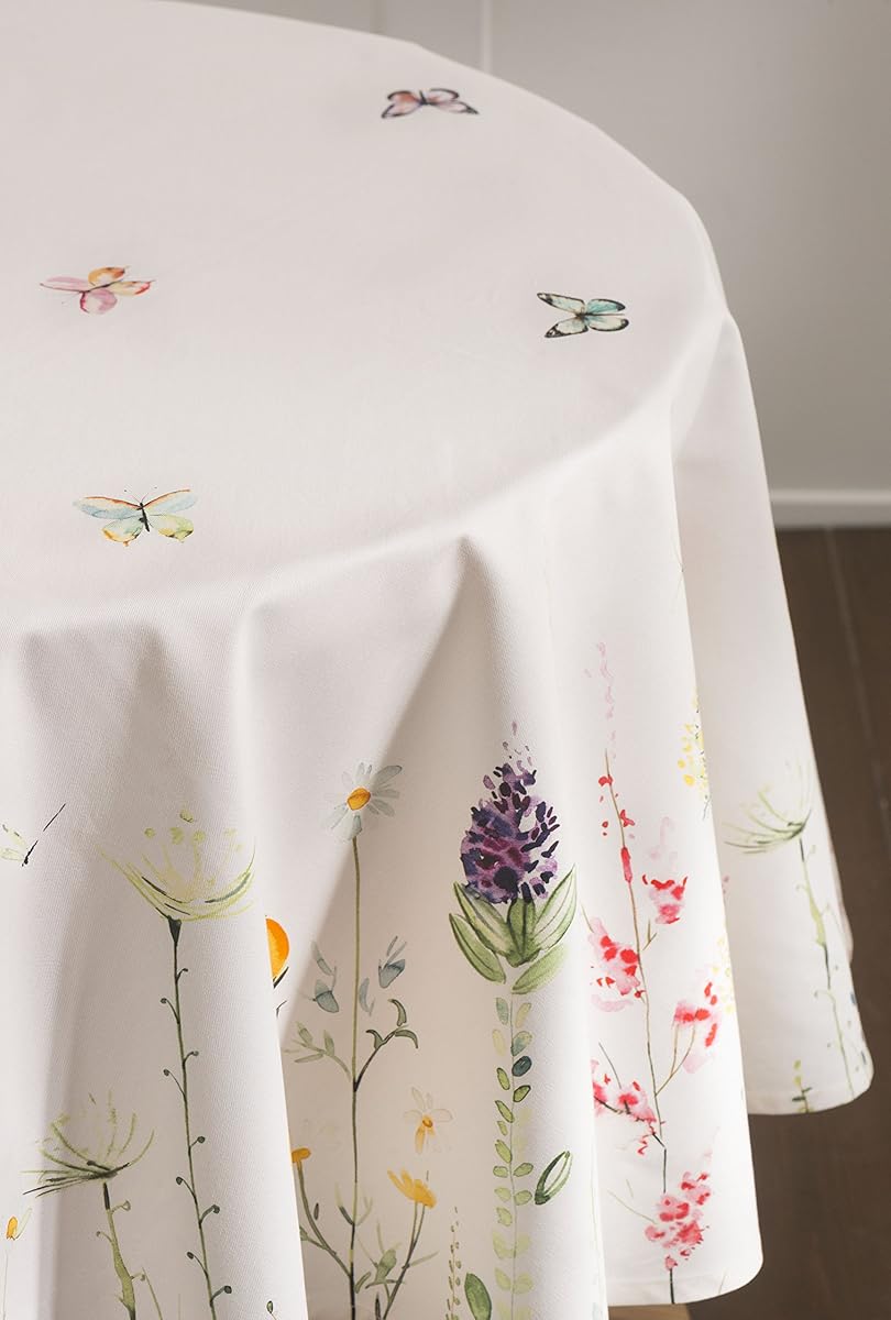 Maison d Hermine Botanical Fresh 100 Cotton Tablecloth 63 Inch Round