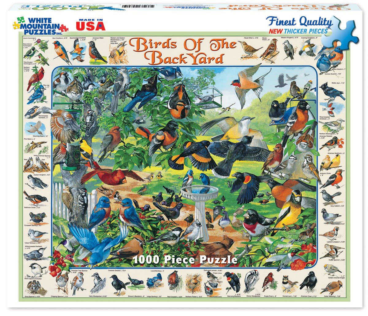 White Mountain Puzzles Birds of the Backyard 1000 Piece Jigsaw Puzzle