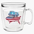 Motorhome w/USA Map 12 oz Insulated Coffee Mug, Clear