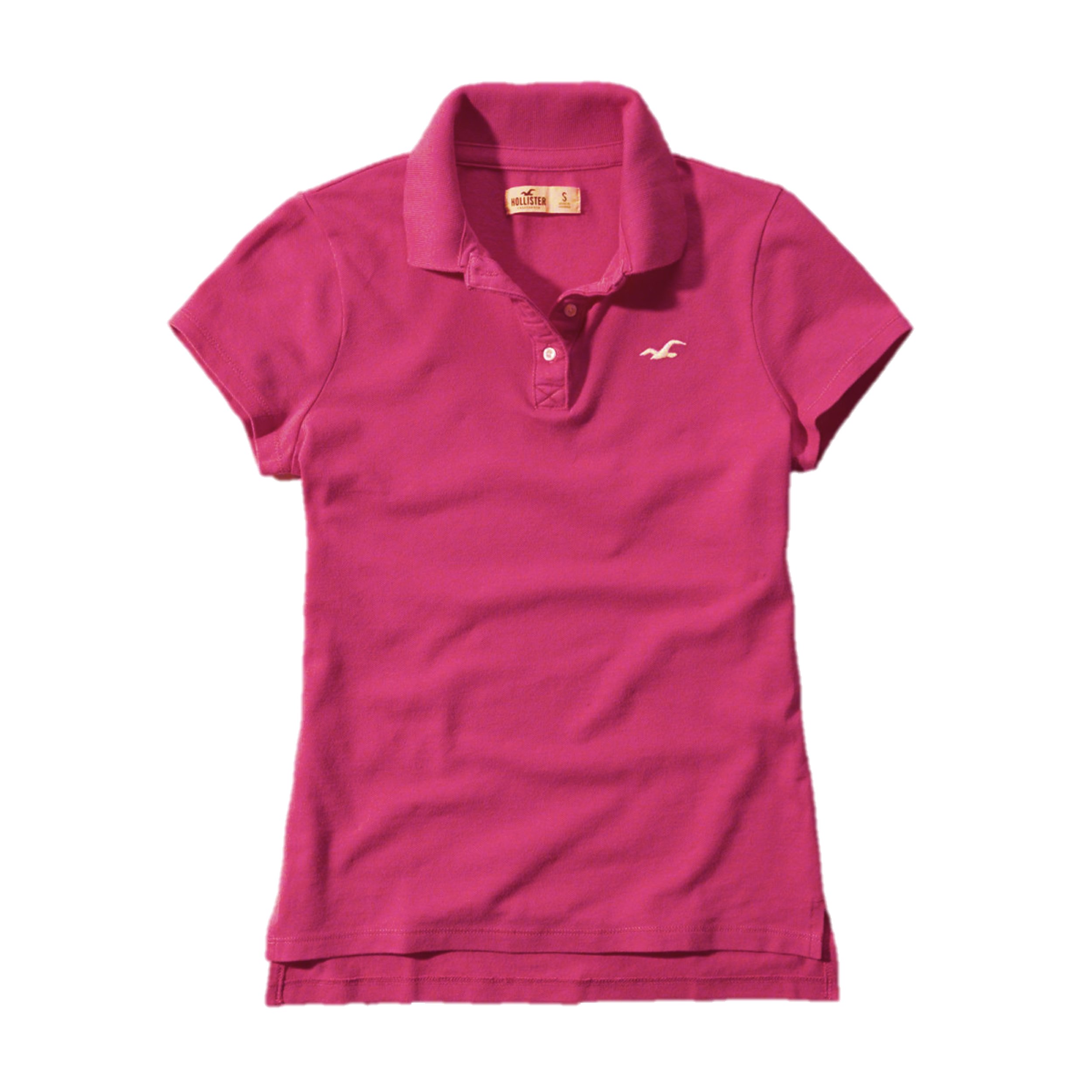 Galleon Hollister Women's Polo Shirt Small Dark Pink