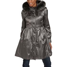 ABS by Allen Schwartz Ladies Hooded Button Front Jacket by ABS Allen Schwartz