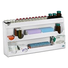 TrippNT 50124 White PVC Plastic Bench Top Personal Workstation, 17 Compartments, Large, 24" Width x 12" Height x 7.5" Depth