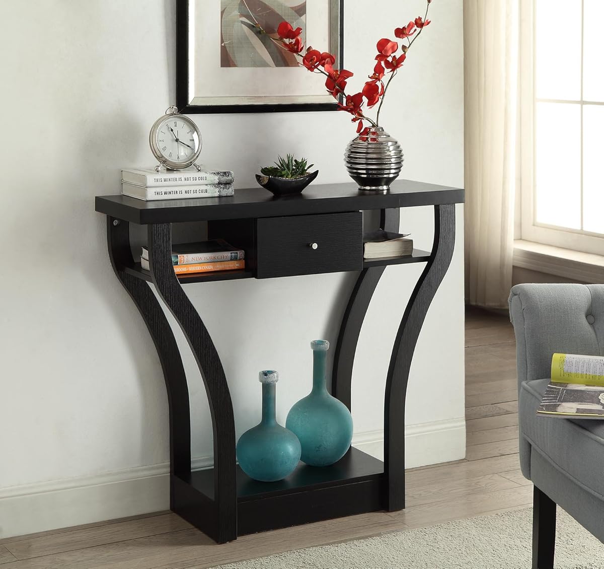 Black Entryway Table With Drawers Jamiemay Makeup