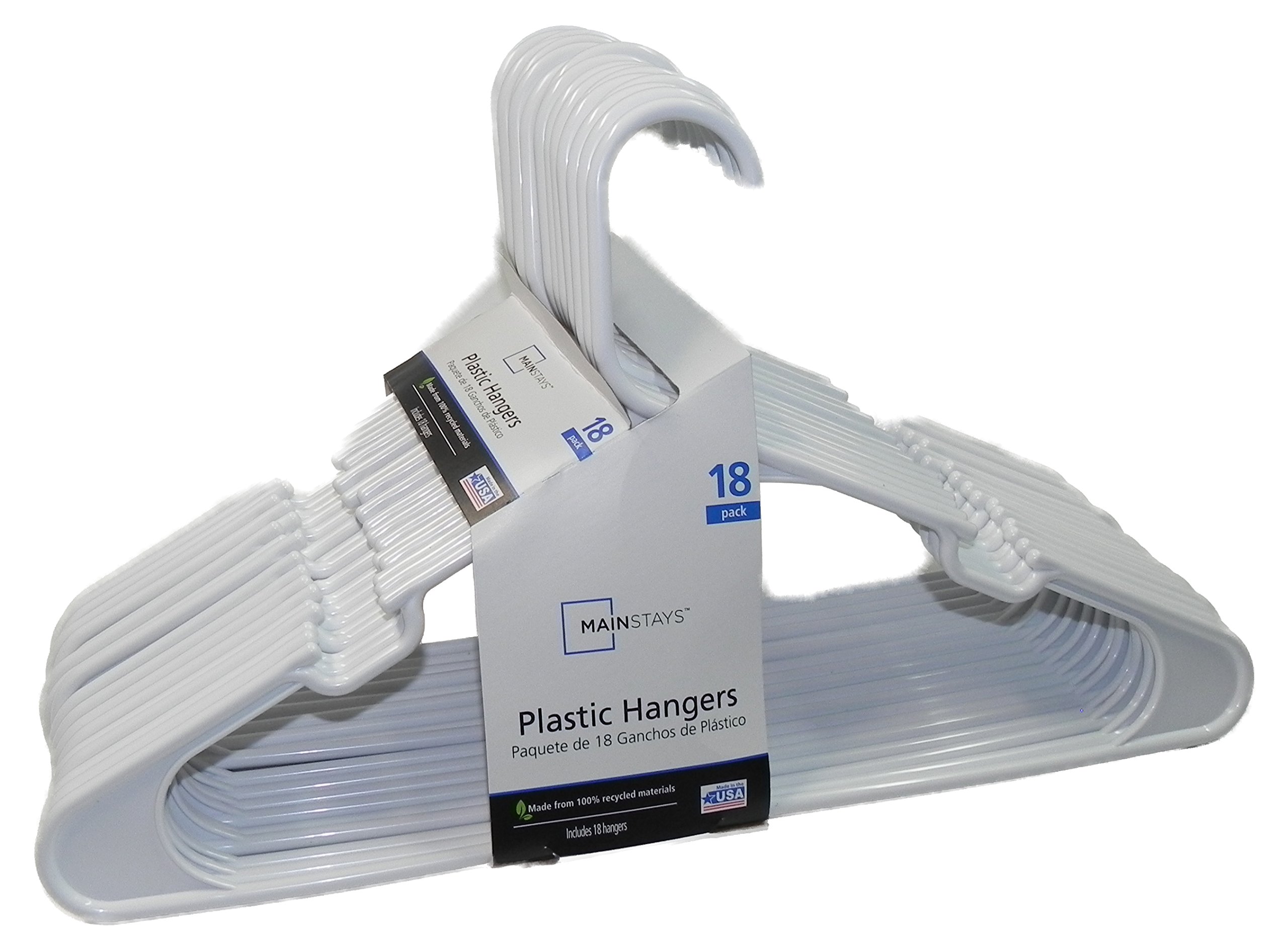 Mainstays Standard Plastic Hangers White 1 Mainstays eBay