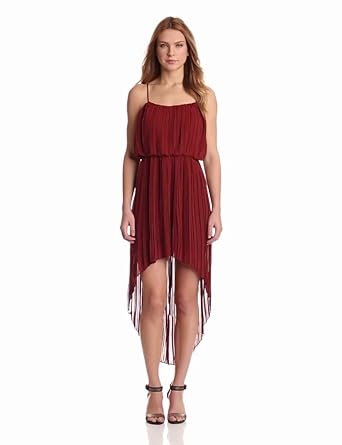 BCBGeneration Women's Pleated Hi Low Dress, Dark Paprika, XX-Small BCBGeneration Women's Pleated Hi Low Dress, Dark Paprika, XX-Small