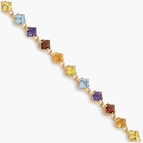 14K Gemstone Rainbow Bracelet