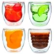 JUEGO de 4 VASOS 250ml con DOBLE PARED TERMOAISLANTE, Ozeri CURVA