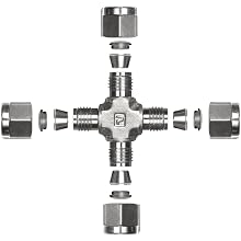 Parker A-Lok 12ECR12-316 316 Stainless Steel Compression Tube Fitting, Cross, Tube OD