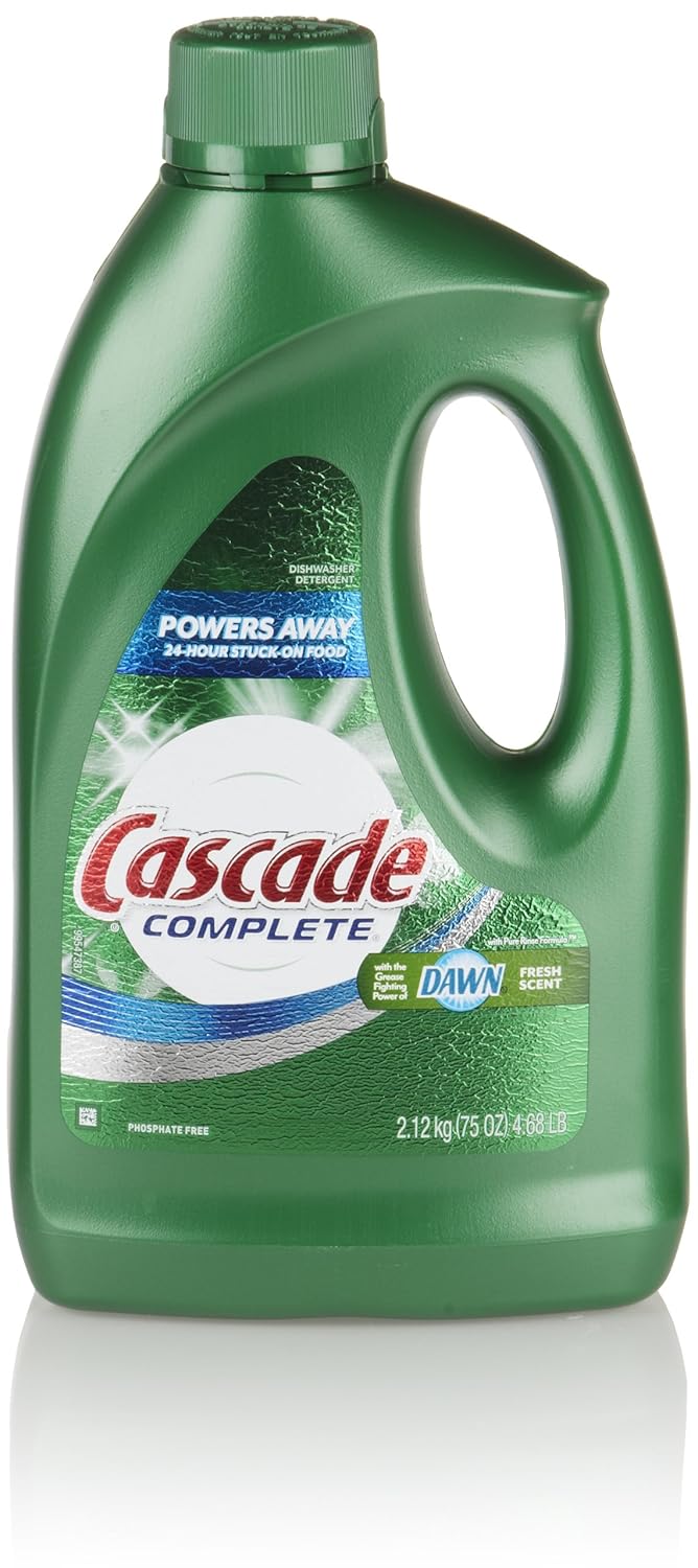 Купить Cascade Complete Gel Dishwasher Detergent, Fresh Scent, 75 Oz в