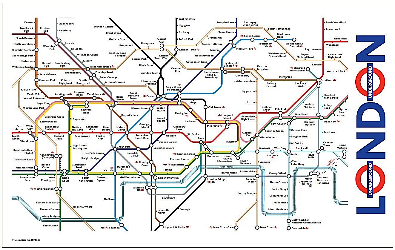 London Underground Map Tea Towel