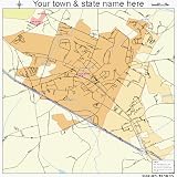 Street & Road Map of Fountain Inn, South Carolina SC - Printed poster size wall atlas of your home t