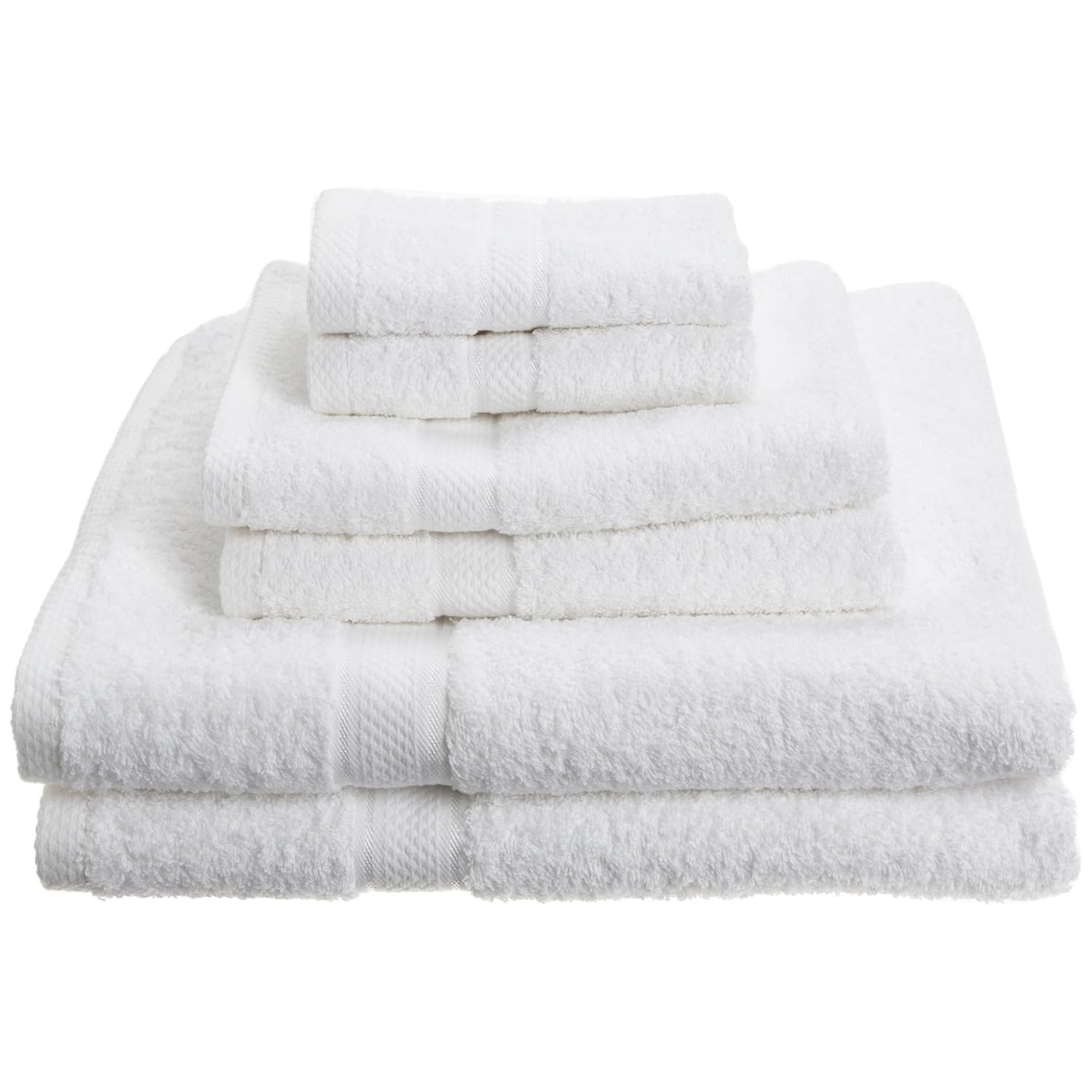 Pinzon Basics/Pike Street 100-Percent Egyptian Cotton 725-Gram 6-Piece Towel Set, White
