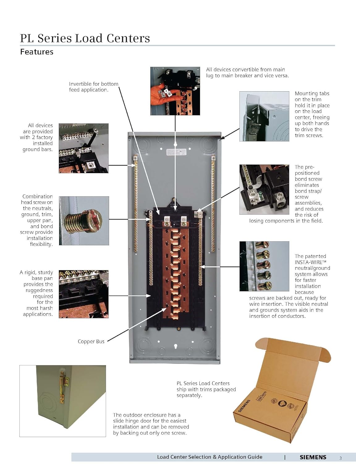 Circuit Breaker Panel Load Center Siemens 125A 12Space 24 Circuit
