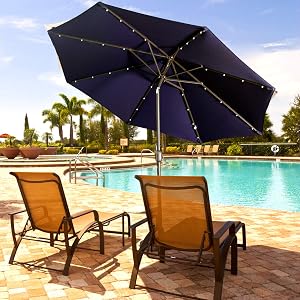 Aok Garden 9 Feet Outdoor Market Patio Umbrella With Push Button Tilt And Crank Lift Ventilation 8 Sturdy Ribs Non Fading Sunshade Green Umbrellas Patio Lawn Garden