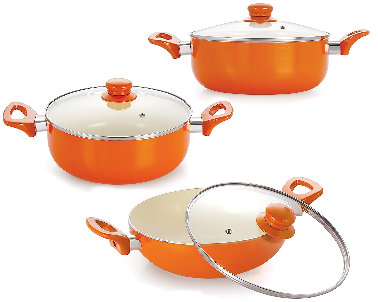 Nirlon Non Stick Ceramic Aluminium Induction Based Cookware Combo Set