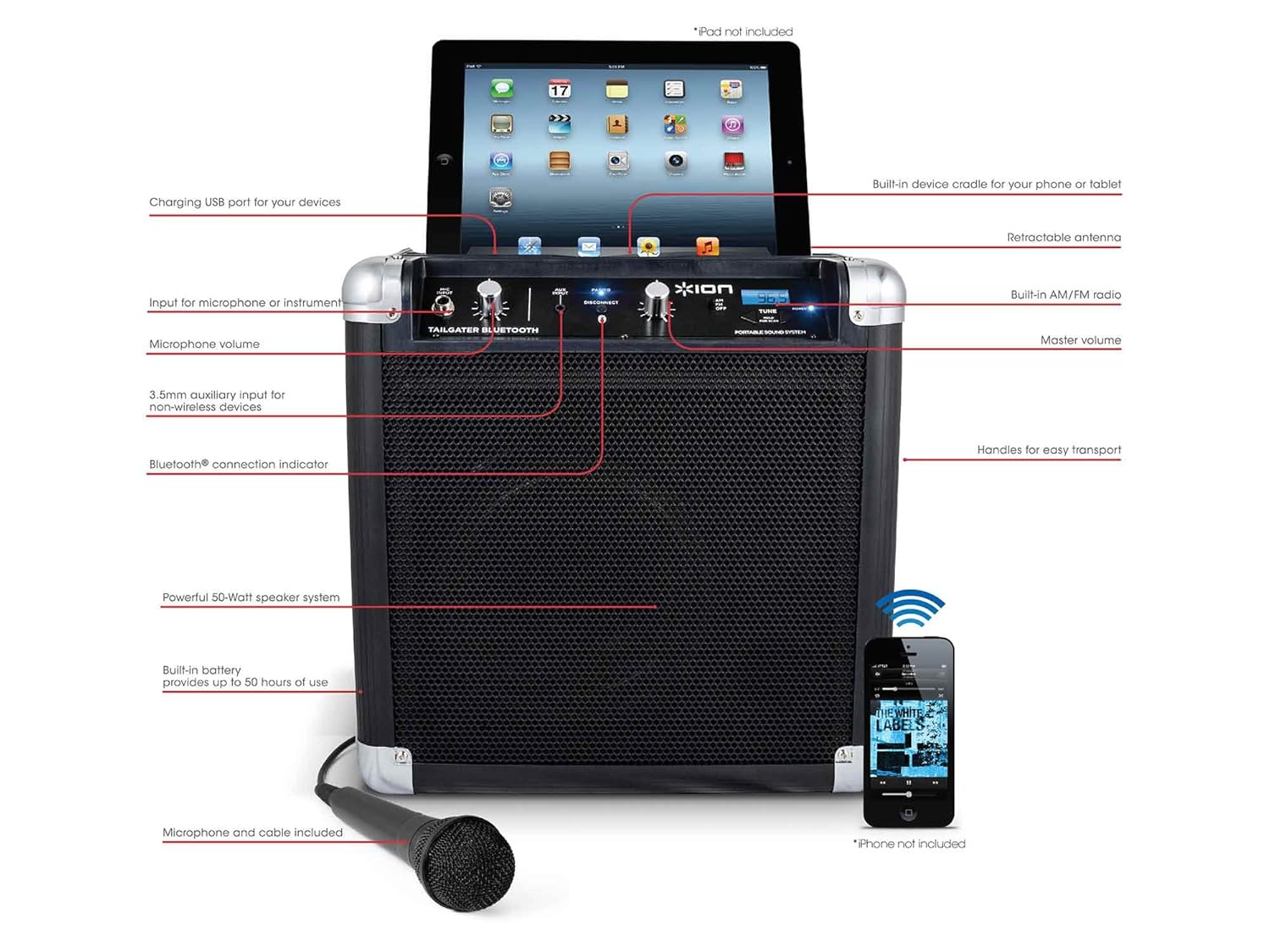 Купить ION Tailgater Bluetooth Portable Speaker System with Auxiliary