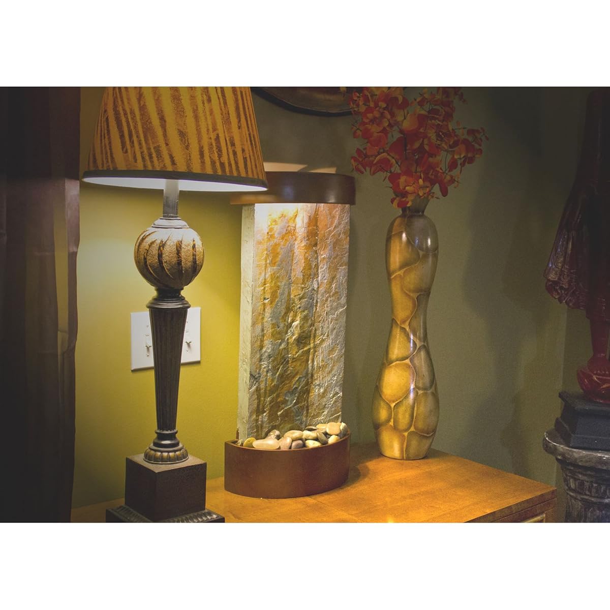 Kenroy Home 53238SL Midstream Indoor Table/Wall Fountain in Natural Slate with Copper Finish