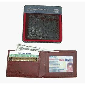 Perry Ellis Super Slim Slimfold Wallet w Metal Gift Box