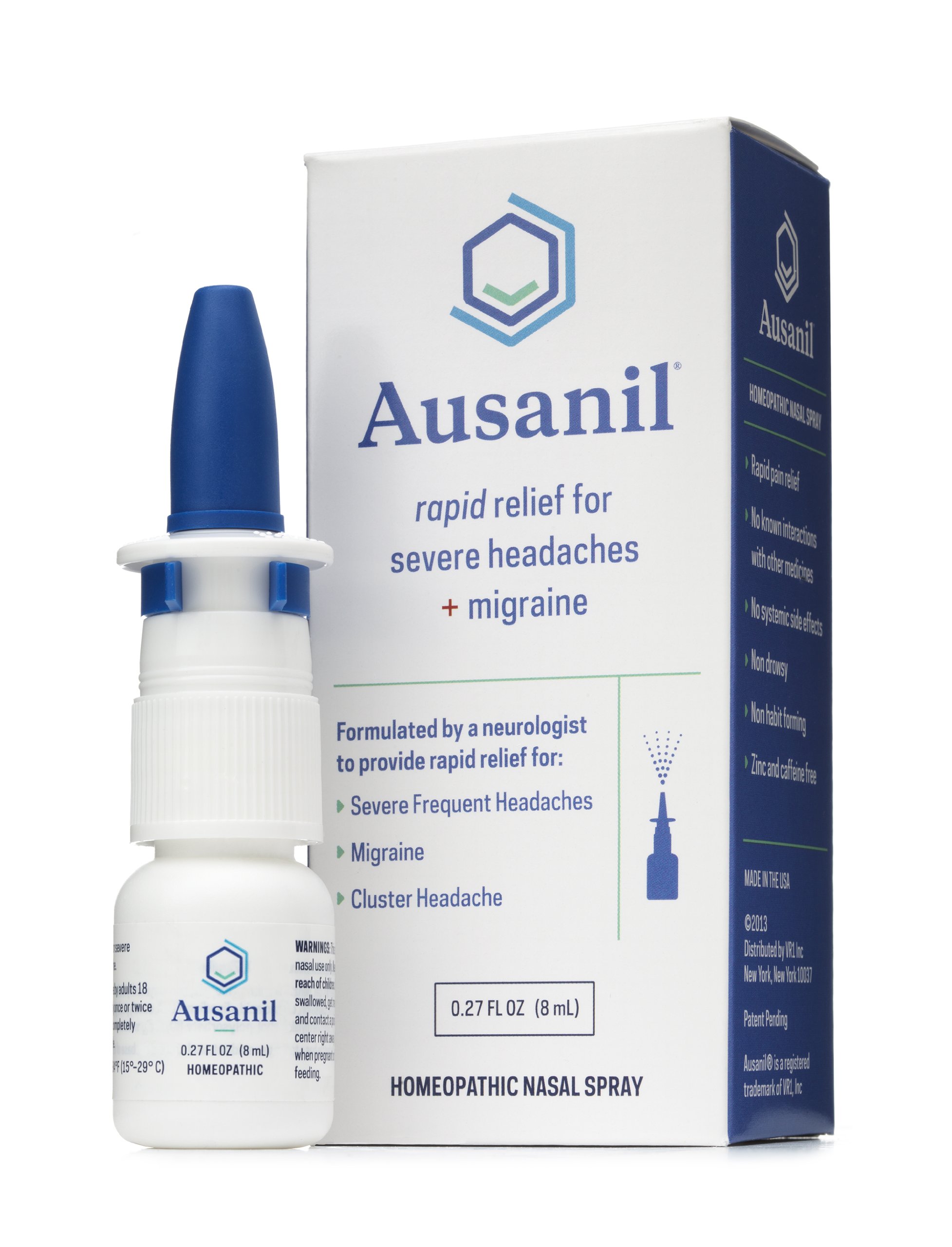 Ausanil Nasal Spray for Rapid Relief of Severe Headaches + Migraine