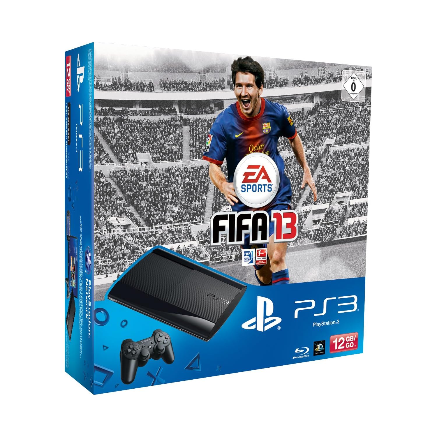 PS3 Super Slim 12 GB+ 2 DualShock 3 Controller + FIFA 13 für nur 219,- Euro 