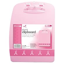 Officemate Breast Cancer Awareness Designer Clipboard, Pink, 1 Clipboard (08903)