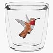 Hummingbird 12 oz Double-Old-Fashioned Insulated Beverage Tumbler, Clear