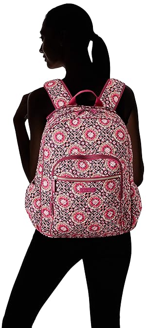 iconic campus backpack in raspberry medallion