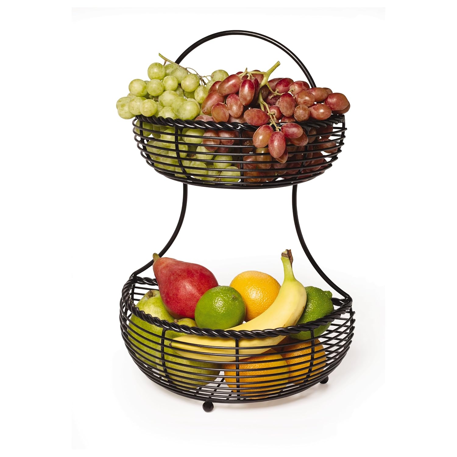2 Tier Fruit Basket Countertop Kitchen Storage Holder Organizer