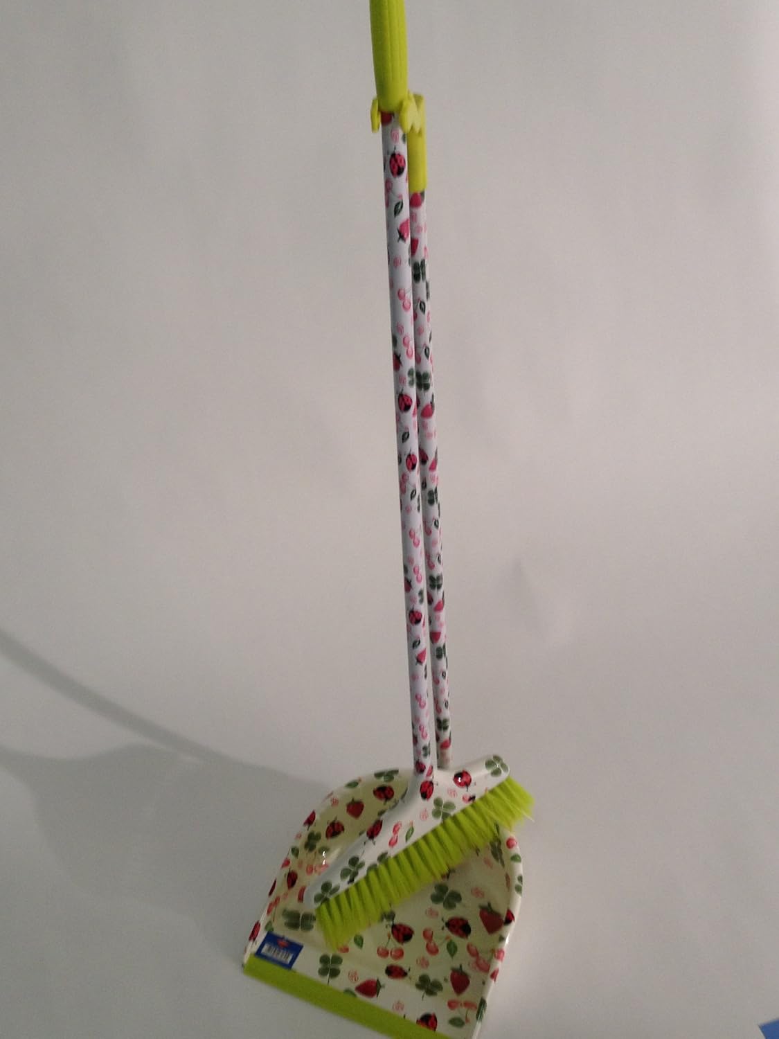 Designer Collection Long Handle Dustpan and Angle Broom Lady Bug Print