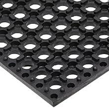 NoTrax Rubber 543 Cushion-Tred Anti-Fatigue Drainage Mat, for Wet Areas, Black