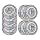 VXB 608 ZZ Skateboard Bearings, Double Shielded, Silver (Pack of 8)