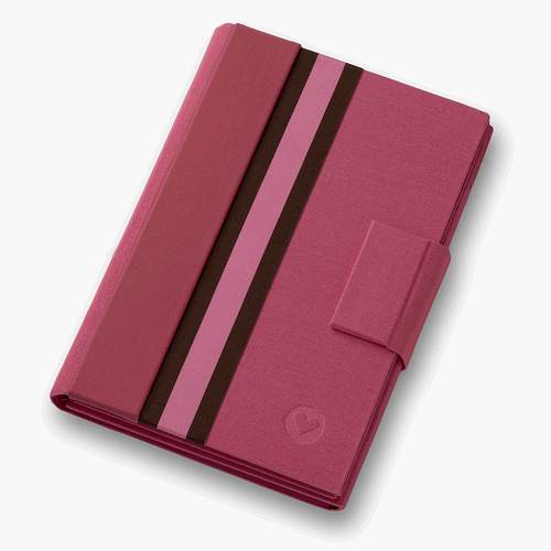 Microsatin Planner in Pink with Chocolate Ribbon by Truly Mom
