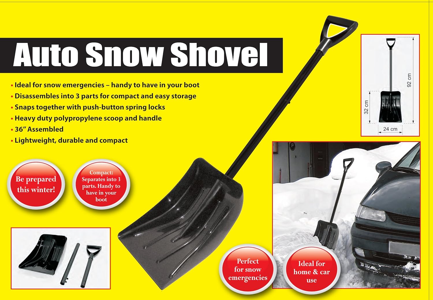 Collapsible 36" Heavy Duty Snow Shovel Car Boot Plastic Clear Ice Muck
