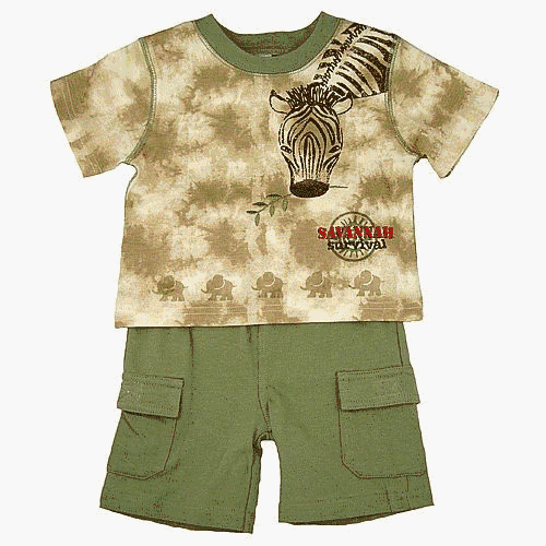 Vitamins 3-piece giraffe short set w/socks