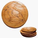 CAMIC Designs DOG005C4 Laser-Etched German Shepherd Dog Set of 4 Coasters