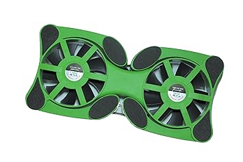 【クリックで詳細表示】ノー ト パソコン PC 冷却ファン コンパクト タイプ USB 接続 (グリーン)： パソコン・周辺機器