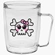 Girly Skull (Bright Eyes) 18 oz Insulated Coffee Mug, Clear