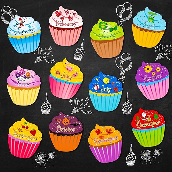Classroom Birthday Chart Cupcakes Classroom Birthday Bulletin