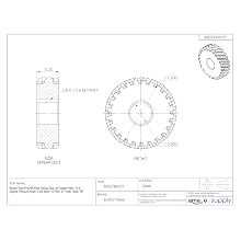 Boston Gear H1624R Plain Helical Gear, 45 Degree Helix, 14.5 Degree Pressure Angle, 0.500 Bore, 16 Pitch, 24 Teeth, Steel, RH
