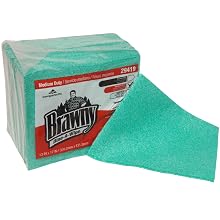 Brawny Dine-A-Wipe 29419 Green 1/4 Fold Foodservice Busing Towel, 17" Length x 13" Width (Case of 6 Poly Packs, 40 per Pack)