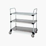 InterMetro Stainless Steel Commercial Utility Cart with 3 Shelves 18x24 81yFxA S2yL. SL160 InterMetro Stainless Steel Commercial Utility Cart with 3 Shelves 18x24