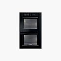 Bosch 500 Series HBL5660UC 30" Double Electric Wall Oven with Genuine European Convection in Upper Oven, 16 Cooking Modes in Upper Oven, Ergonomic Retractable Dials with Glass Touch Controls and Meat Probe: Black