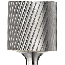 PFERD Cylindrical Carbide Bur, Uncoated (Bright) Finish, Single Cut, End Cut End