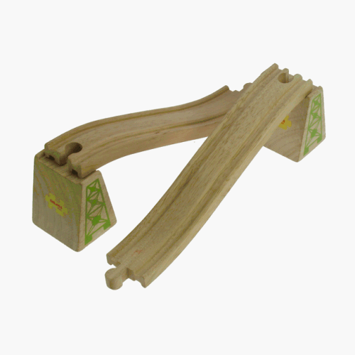 Childrens Toyshop  Third Party New : Wooden Train Track - Ascender / Descender Set (compatible with other leading brands) - Bigjigs Rail