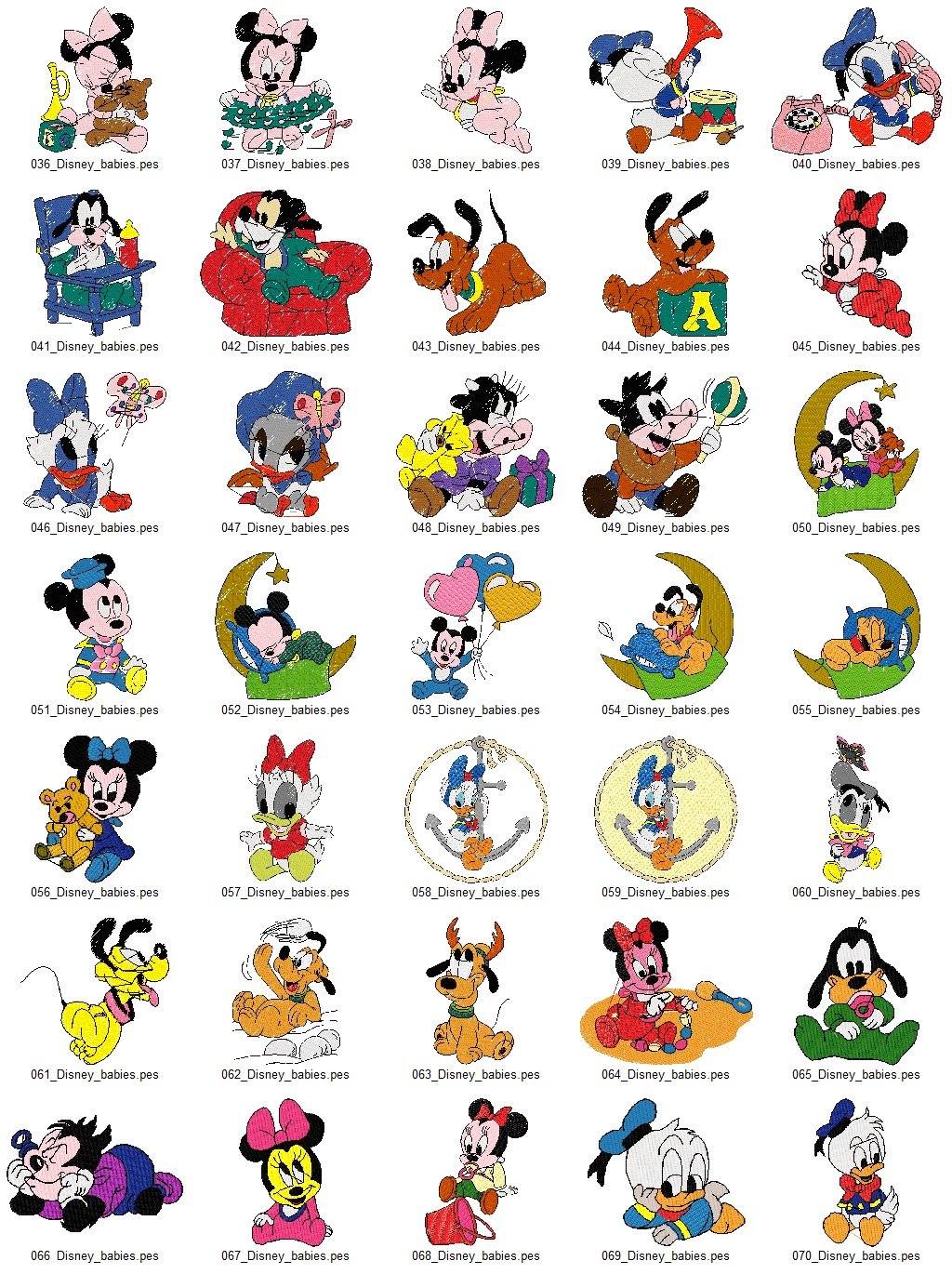 Купить Brother Disney Babies Cartoon Machine Embroidery Designs,PES в
