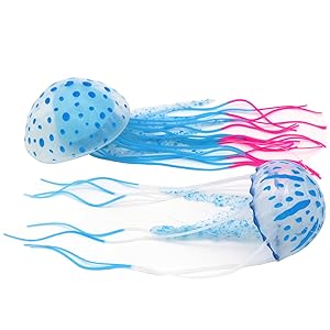 Sunkni 6 Pcs Glow Fish Tank Decorations Aquarium Decor Fish Bowl