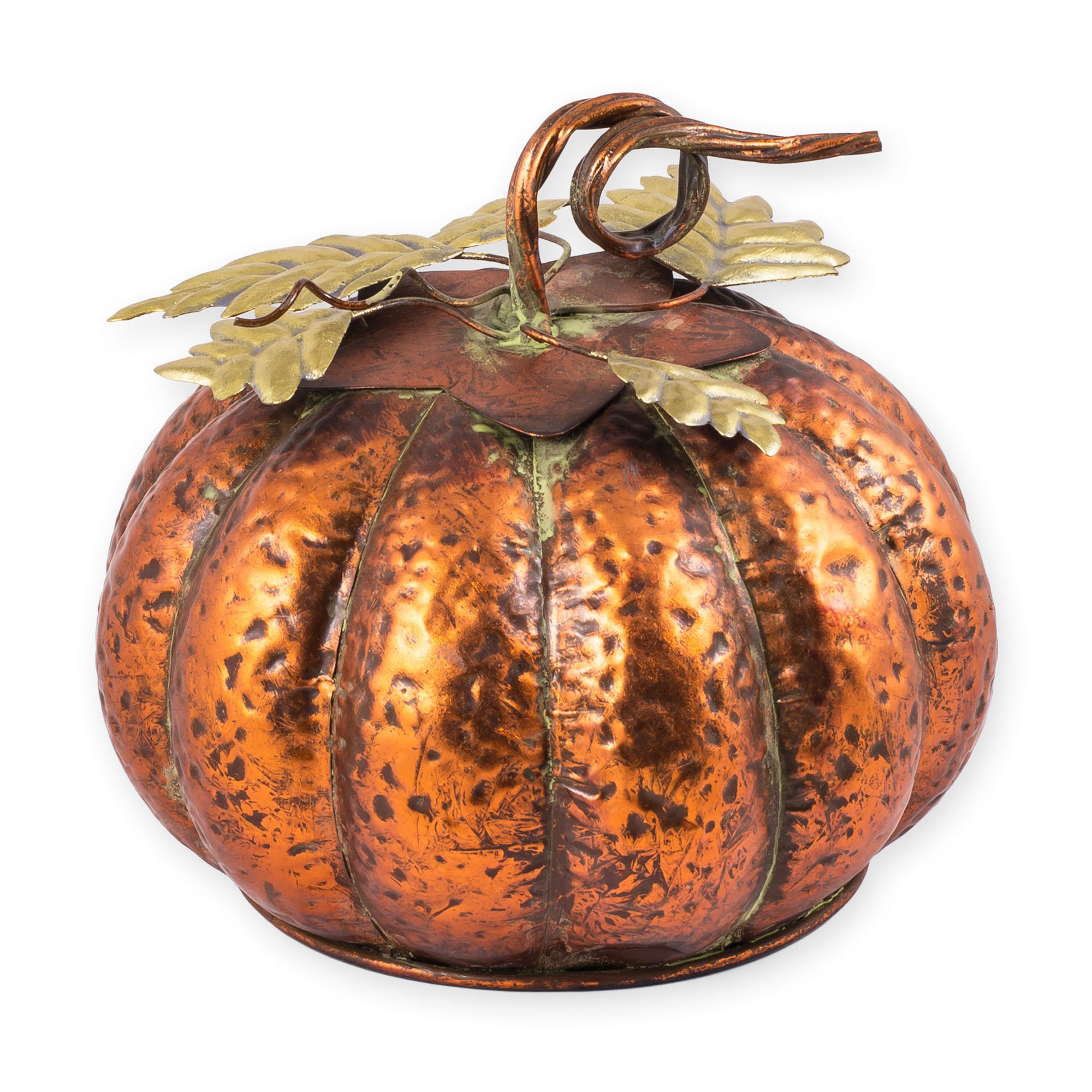 Metal Pumpkin Figurine Halloween Autumn Decoration Size 7.5 x 9.5